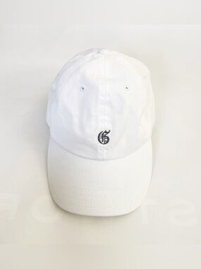 Greyson Gothic G Dad Baseball Cap in White